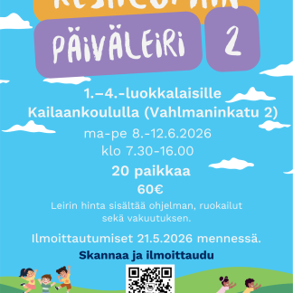 Päiväleiri Kailaan koululla 8.-12.6.2026