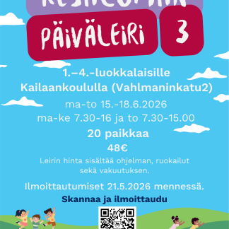 Päiväleiri Kailaan koululla 15.-18.6.2026