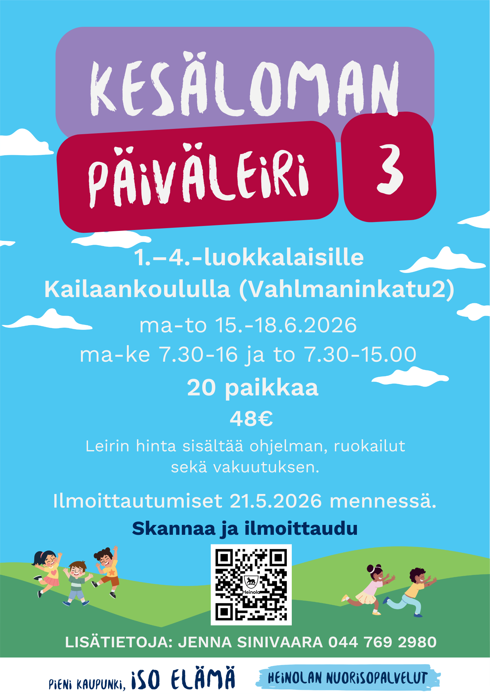 Päiväleiri Kailaan koululla 15.-18.6.2026