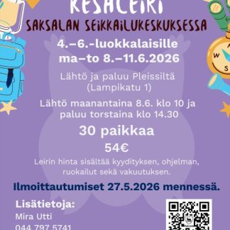 Kesäleiri Saksalan seikkailukeskuksessa 8.-11.6.2026